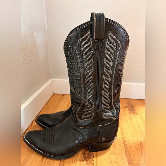 Tony Lama Men’s 8.5 Black Boots Like New - Picture 4 of 5